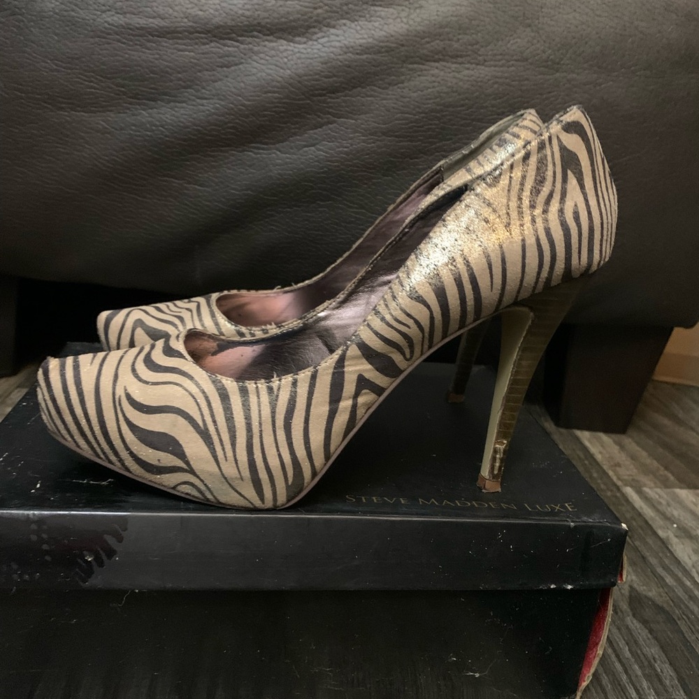 Tiger print high heels